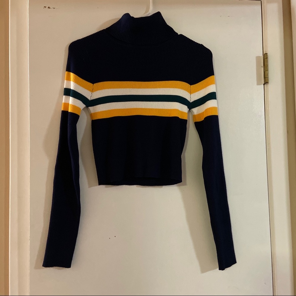 Navy ribbed turtleneck